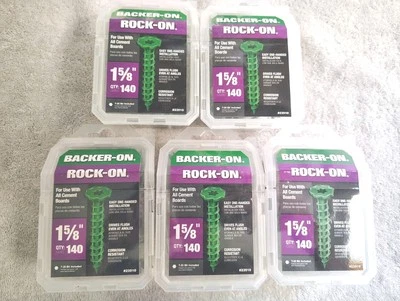 Lote de 5 (140-Pk) tornillos de tablero de cemento de cabeza plana de respaldo 1-5/8" 23510 Foto 1 de 4