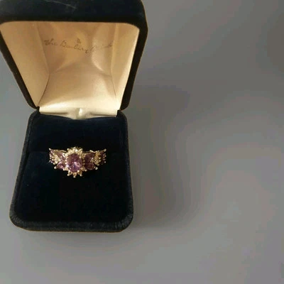 Classic 5 Prong Simulated Sapphire Sterling 925 Sz 7 Ring - Image 1 of 4