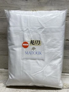 Matouk Nocturne King Bettbezug 600 Fäden Satin Baumwolle Weiß Neu - Bild 1 von 4