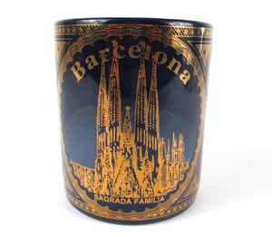 Tazza Tazza Vintage Barcellona Sagrada Familia 24K Blu Dorato - Foto 1 di 5