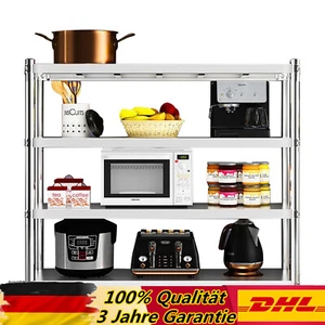4 Böden Edelstahlregal Gastro Schwerlastregal Edelstahl Küchenregal Regal Küche - Bild 1 von 11