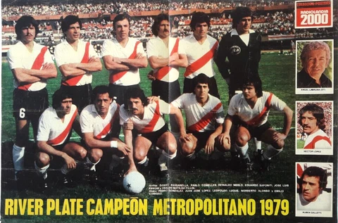 1979 Vtg Poster River Plate Team Argentina Passarella J.J Lopez Rare Orig 4Frame Cover