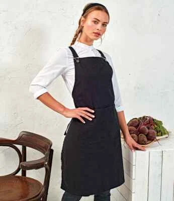 Premier Cross Back Barista Latzschürze (PR129) - Premium Workwear Kochkleid
