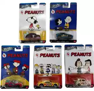 Hot Wheels 2025 Peanuts Silver Series Complete Set of 5 Snoopy Charlie Brown New - Picture 1 of 1