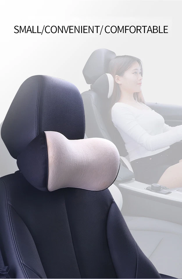 for TOYOTA NISSAN BENZ Car Seat Leather Pillow Cushion Neck Headrest Embroidery — 第 1/4 张图片