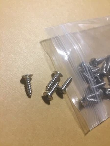 Hardened Pickguard Screws Chrome Plated Nickel Steel 20pcs #4 x 1/2" (3mm X 12mm - Picture 1 of 1