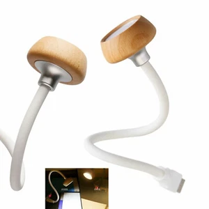 LED Night Light USB Eye-Caring Reading Mushroom Lamp Rosewood Bulb White GL870 - Picture 1 of 14