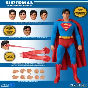 Figura de acción Mezco Toys Superman Man of Steel Edition 1/12a juguete nuevo en stock - Imagen 1 de 18