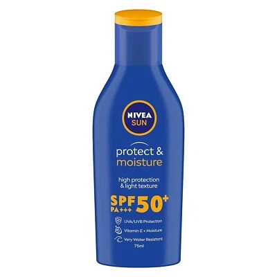 Protector solar NIVEA SUN Protect and Moisture 75 ml FPS 50 - PA+++ UVA - Protección UVB Foto 1 de 4