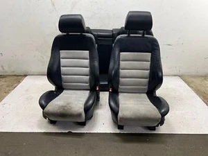 00-02 Audi B5 S4 Sedan Seats Black White Ivory Panda Alcantara A4 Recaro OEM - Picture 1 of 12