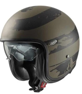 Premier Vintage US Military Olive Open Face Motorcycle Crash Helmet New - Picture 1 of 3