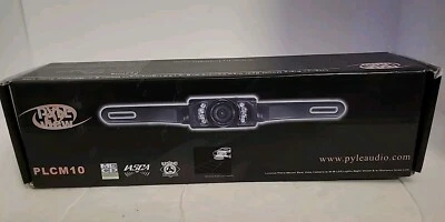 PYLE PLCM10 License Plate Mount Rear View Backup Cam.DistScale.NightVis.Black - Image 1 of 4