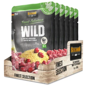 6 x 300 g Belcando Wild mit Hirse & Preiselbeeren Nassfutter Frischebeutel Hund - Bild 1 von 1