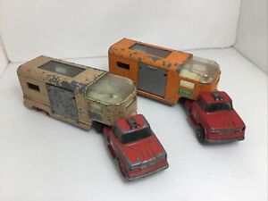 2x Lesney Matchbox King Size K18 Tractor Articulated Horse Vans