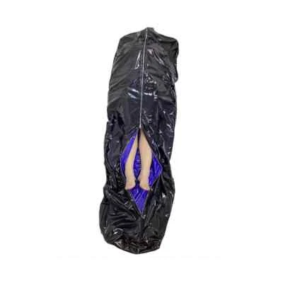 Glossy PVC Leather Catsuits Zip-up Sleeping Bag Bodysuit Sack with Gloves - Image 1 of 4