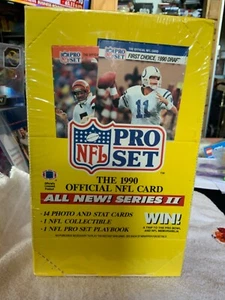 1990 NFL PRO SET Series II NFL Wax Pack Box Factory Sealed Unopened 36 Packs NEW - Picture 1 of 12