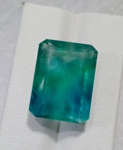 37.50 Ct Natural Cut Bio Blue Green Color Fluorite Loose Gemstone From Pakistan - Picture 1 of 12