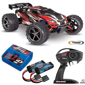 TRAXXAS # E-Revo 1/16 4x4 Rot RTR + 4A Ladegerät + 2 x 2200 Lipo Akku SET Combo - Bild 1 von 2