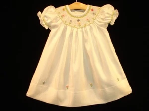 Ciao Bebe NUEVO Vestido Bordado a Mano Bishop Calado Bebé Niña BLANCO Talla 24M - Imagen 1 de 7