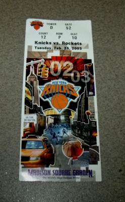 纽约尼克斯队2003年4月25日票根对休斯顿姚明24pt艾伦休斯顿28pt — 第 1/3 张图片