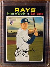 Brian O'Grady Baseball Rookie Card #610 Topps Heritage Tampa Bay Rays RC MLB