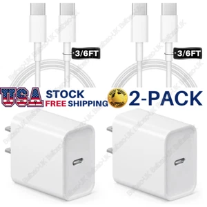 20W Fast Charger USB-C Type-C Power Adapter 60W Cable For iPhone 15 Pro Max Plus - Picture 1 of 20