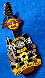 JAKARTA GRAND OPENING STAFF STAGE MICROPHONES GUITAR GUITAR Hard Rock Cafe PIN - Picture 1 of 1