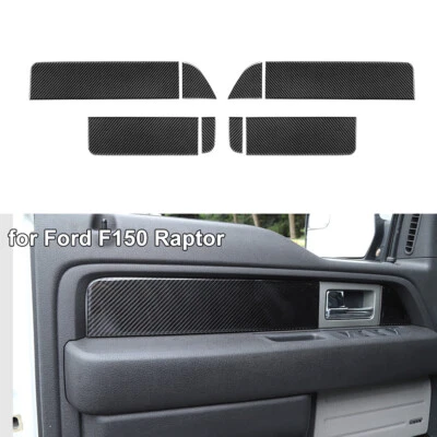 Interior Side Door Panel Cover Trim Sticker For Ford F150 2009-2014 Carbon Fiber Foto 1 de 4