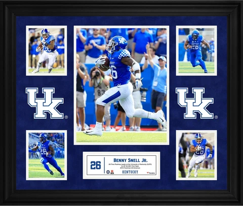 Benny Snell Jr. Kentucky Wildcats Framed 23" x 27" 5-Photo Collage Cover
