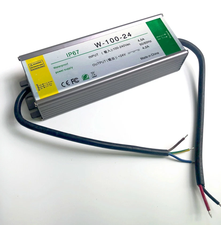 Power Supply 24V DC 4.2A 100W Adapter LED Driver Transformer Waterproof IP67 - Image 1 of 4