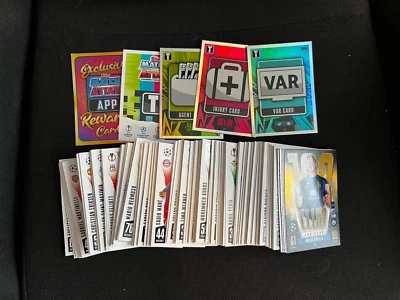 LOT 195 DIFFERENTS CARDS DONT SPECIALES TOPPS MATCH ATTAX 2023/24 SANS DOUBLE - Photo 1/2