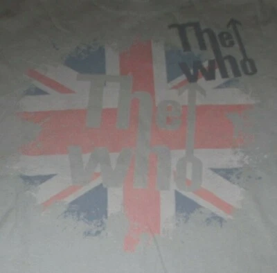 Retro The WHO British Flag (LG) T-Shirt GRAY PETE TOWNSHEND ROGER DALTREY - Image 1 of 2