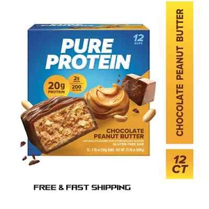 Pure Protein Bars High Protein Chocolate Peanut Butter 1.76oz 12 Pack - Picture 1 of 1