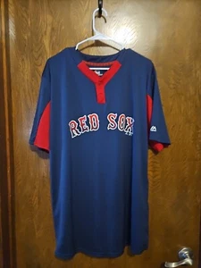 Boston Red Sox Jersey Shirt Mens Size XL Majestic Cool Base Blue American Legion - Picture 1 of 6