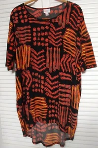 Women's "Lula Roe" Size: Small, Tunic, Black, Orange, Green - Picture 1 of 5