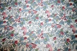 TAUBEN UND HANDSCHUHE - HOCHZEITSSPRÜCHE VON HOFFMAN - 100% BAUMWOLLSTOFF - Bild 1 von 5