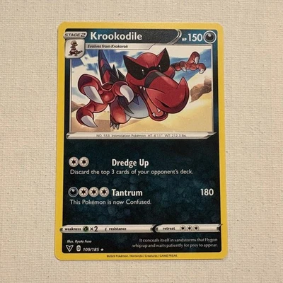Krookodile Rare SWSH04: Vivid Voltage 109/185 NM - Image 1 of 2