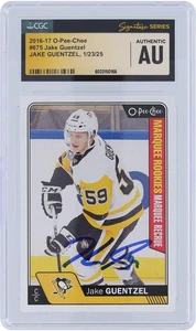 Jake Guentzel Penguins Signed 2016-17 Upper Deck O-Pee-Chee #675 CGC Rookie Card - Picture 1 of 3