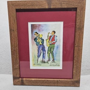 VINTAGE Litho Print Signed by Artist Knut Ken Engelhardt New Orleans Jazz - Picture 1 of 11