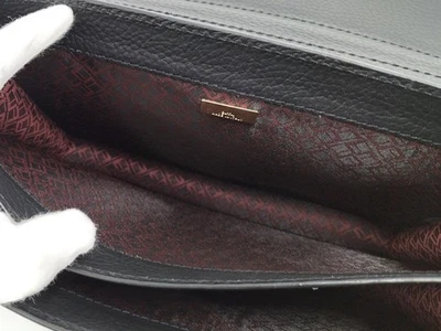 Segundo Bolso Dunhill Connaught Cuero Negro LE9000A de Japón Foto 1 de 4