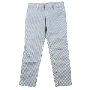 Old Navy Pixie Streifen Hose Damen 10 normal gerades Bein blau/weiß Mid Rise - Bild 1 von 6