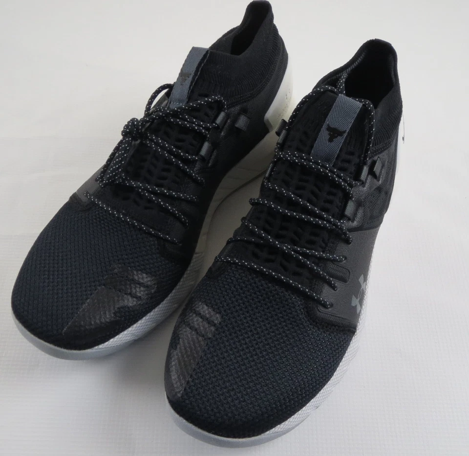 Under Armour Project Rock 2 Zapatos de Entrenamiento Para Hombre 11.5 Negro Blanco 3022024-001 Foto 1 de 4
