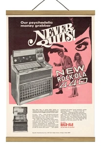 Original Rock Ola 440 Jukebox Promo Ad, Mounted w/Magnetic Frame! - Picture 1 of 3