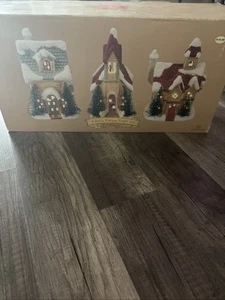Christmas Traditions 3 Piece Christmas Village Light Set w/Power Cord Vintage - Picture 1 of 9