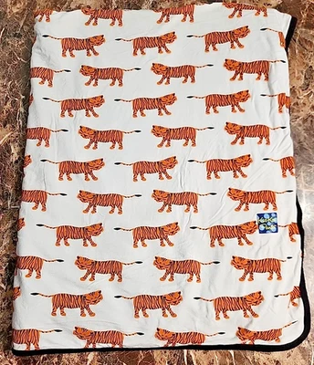 KicKee Pants Bengal Tiger Print Swaddle Blanket/Lovey 34"x56" Reversible  - Image 1 of 4
