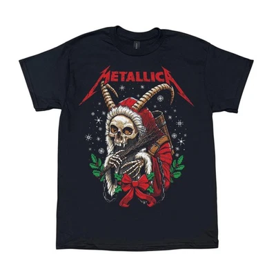 Metallica Santa Skeleton, Camiseta Unisex Negra Algodón Pesado, Talla S-5XL Foto 1 de 4