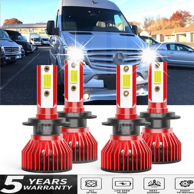 For Mercedes-Benz Sprinter 3500 2010-2018 LED Headlight Bulb Kit High Low Beam Foto 1 de 4