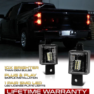 2014-2022 Chevy Silverado GMC Sierra BRIGHT SMD LED License Plate Light Housing - Image 1 of 4