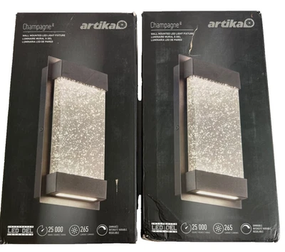 Artika LED Wall Sconce Dimmable 2-Pack Light Bubbles Black Champagne In/Outdoor - Image 1 of 4