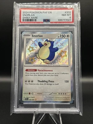 2024 Pokemon Paldean Fates #202 Snorlax Shiny Rare PSA 8 - Image 1 of 2